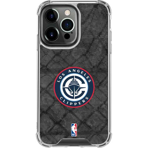 NBA Los Angeles Clippers Black Rust iPhone 14 Pro Clear Case